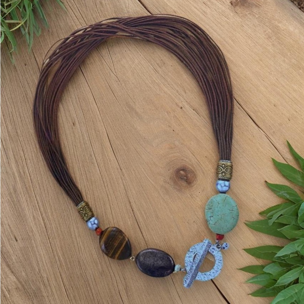 Silpada “Pick me Up” Tigers eye Beaded Necklace N1891 18” long